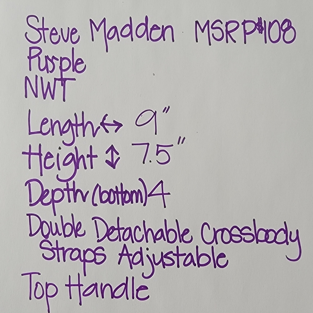 NEW W/ TAGS!! Steve Madden Plum Crossbody Bag - Picture 9 of 9